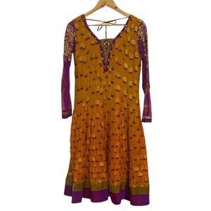 Asian Pakistani/ Indian dress, costume, gold and purple, 44